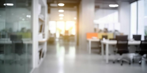 Abstract blurred office interior room