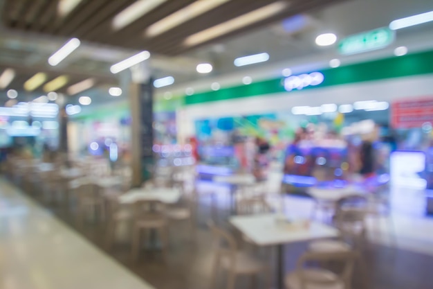 Abstract blurred people in food center and coffee shop