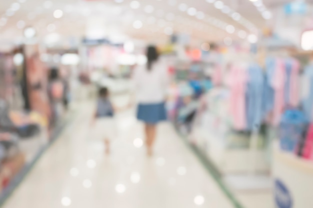 Abstract blurred shopping mall, defocused department store interior for background