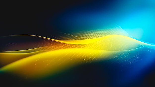 Abstract blurry smooth image of blue and yellow color generative ai