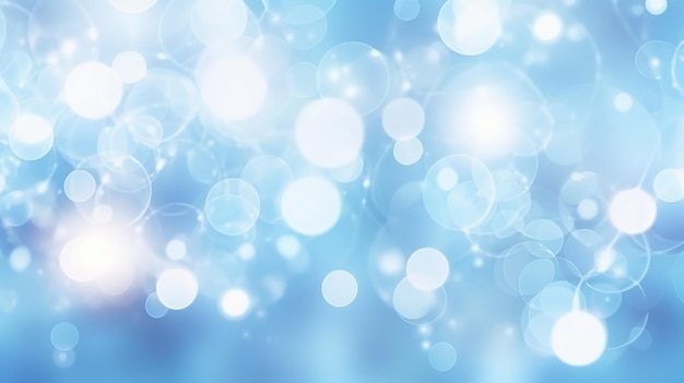 abstract bokeh background light blue bubble 3d rendering