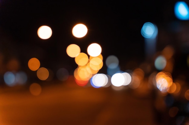 Abstract bokeh background of night city street