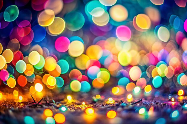 Foto sfondio bokeh astratto con profondità di campo poco profonda e luci colorate