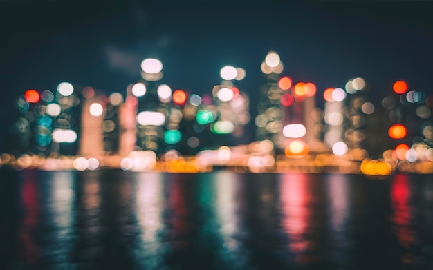 Photo abstract of bokeh city lights at night scene