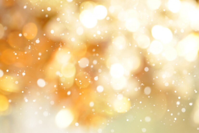 Premium Photo | Abstract bokeh gold background with snow