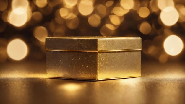 Abstract bokeh gold box light background