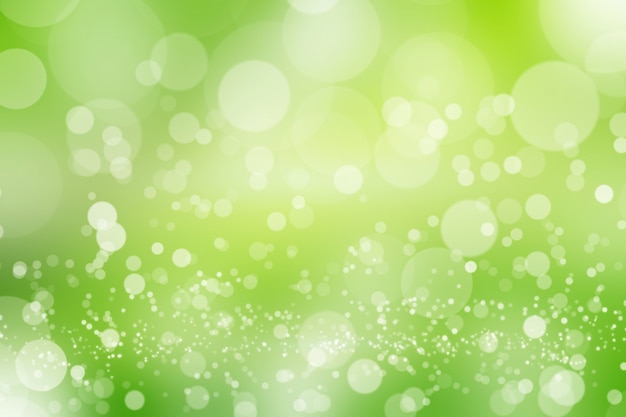 Photo abstract bokeh on green blurred background.