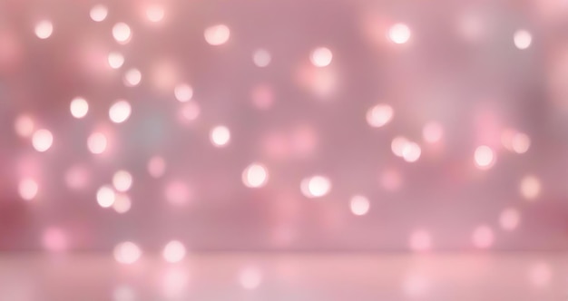 Abstract bokeh light background in pastel pink colors Elegant backdrop for holiday banners posters