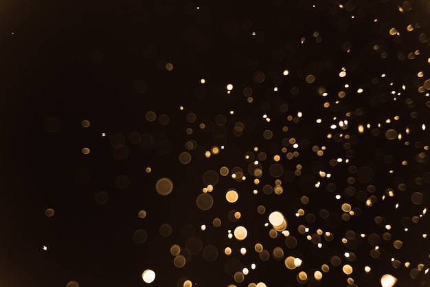 Abstract Bokeh of light on black background, Christmas and New year concept