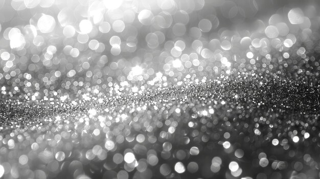 Abstract bokeh lighting in white and silver Defocused background