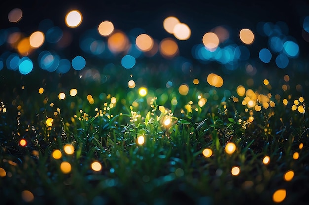 Abstract bokeh night garden in city background