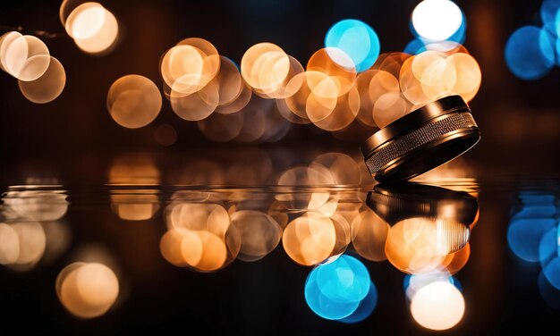 Abstract bokeh night garden in city background