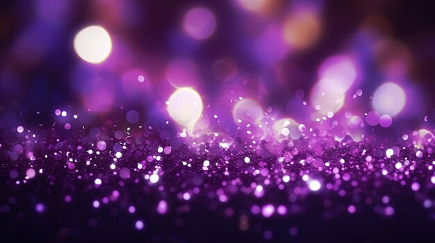 Photo abstract bokeh purple glitter background