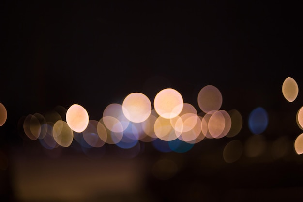 Abstract bokeh traffic jam lights, night evening city street