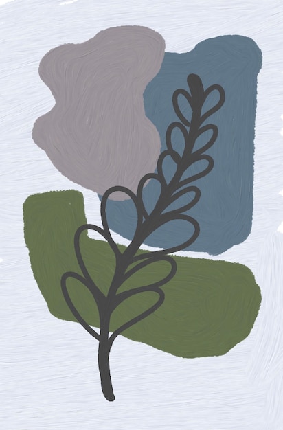 abstract botanical shapes art