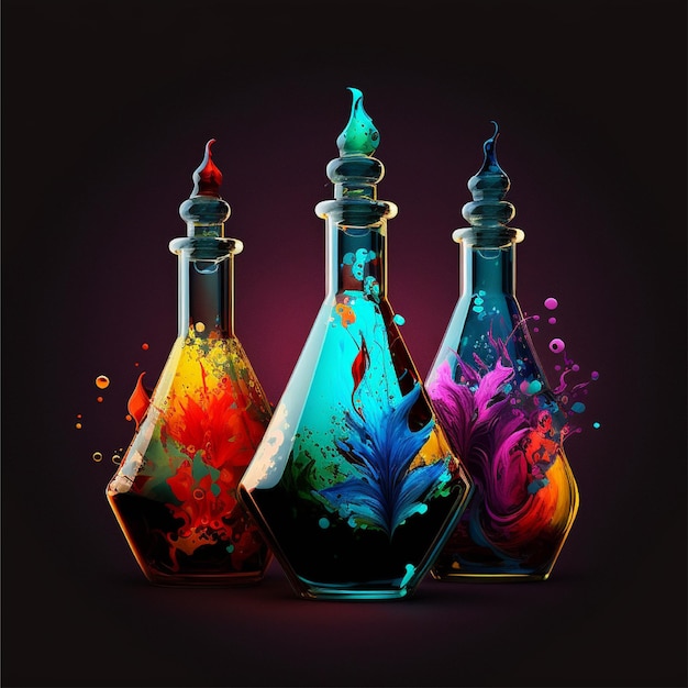 Abstract bottles