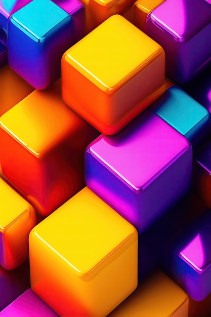 Abstract bright background with cubes