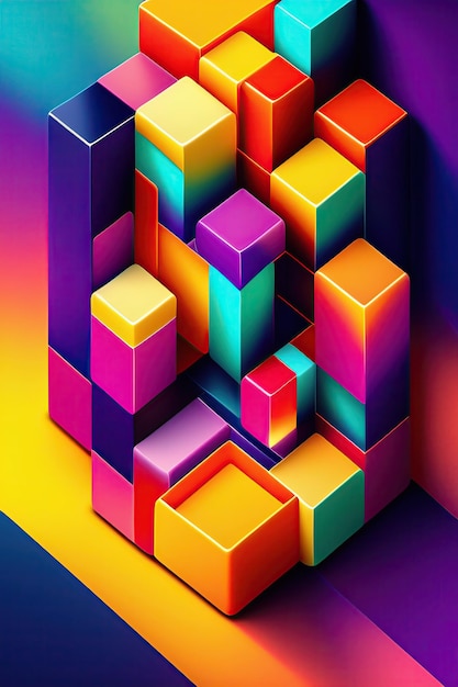 Abstract bright background with cubes