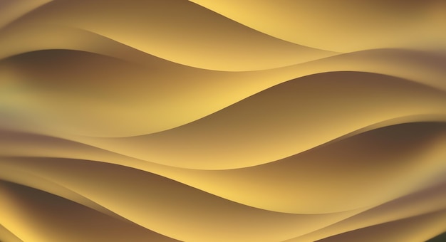 金色の滑らかな波で抽象的な明るい背景