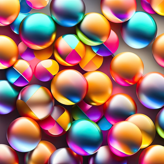 Abstract Bright Background with Pearlescent Balls