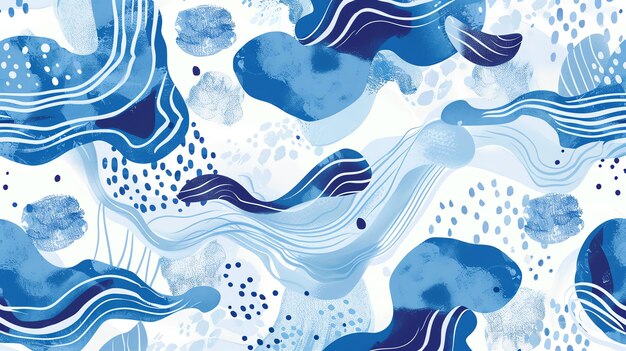 Photo abstract bright blue watercolor pattern on white background