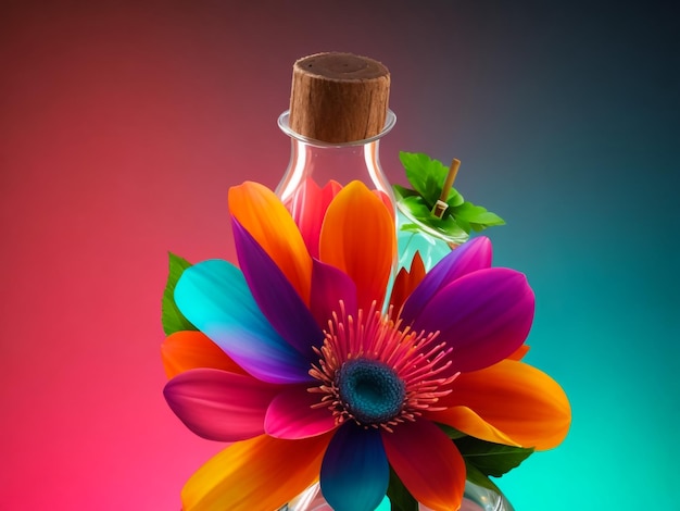 抽象的な明るいボトルの花