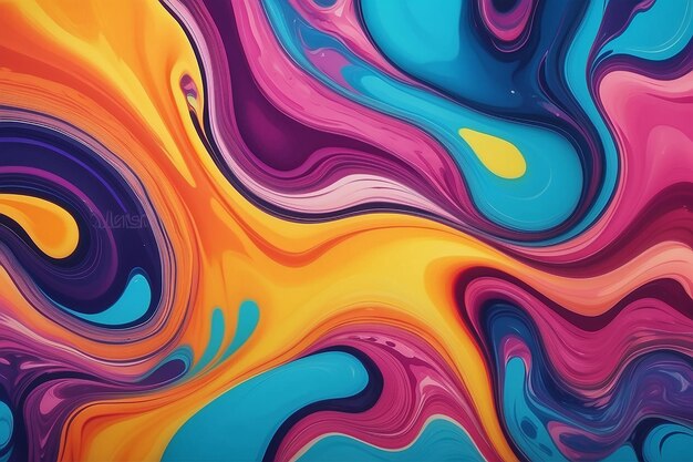 Абстрактный ярко-цветный жидкий фон, нарисованный вручную, живопись алкоголем, техника жидкой краски, текстура для дизайна фона