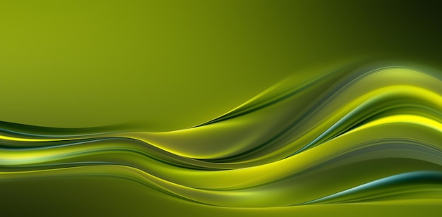 Abstract bright green background with d smooth wavy shapes