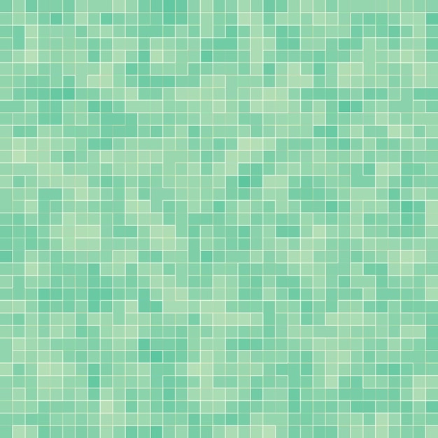 Abstract bright green square pixel tile mosaic wall