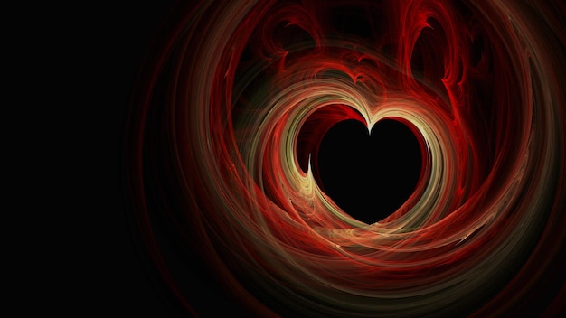 abstract bright hearts shape in space 3d rendering computer generated backdrop
