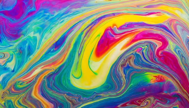 抽象的な明るい多色彩の絵画 液体の流体グランジの質感を持つ芸術 アクリル塗装の波