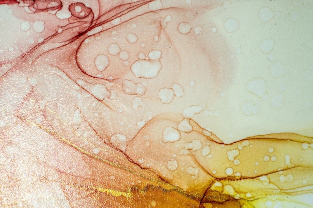 Abstract bright shiny color fluid background hand drawn alcohol painting with golden streaks liquid ink technique texture for high resolution backdrop design