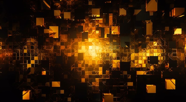 abstract bright in the style of dark gold and yellow computer generated abstract holiday background 3d illustration