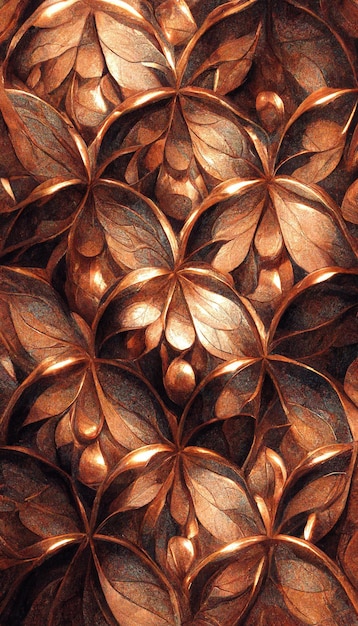 Abstract bronze copper metal background artistic grunge\
metallic surface design 3d illustration