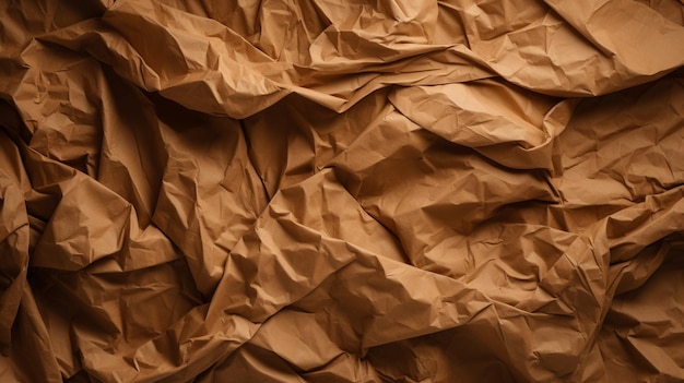 Abstract brown crumpled paper texture