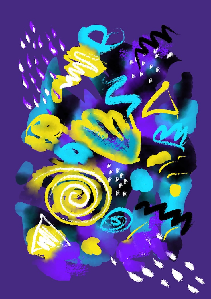 Photo 手描きのテクスチャ幾何学的要素と抽象的なブラシストローク垂直背景