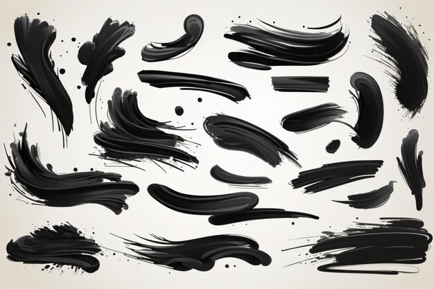회색 과 검은색 의 색조 로 이루어진 부드러운 움직임 의 추상적 인 브러쉬 스트로크