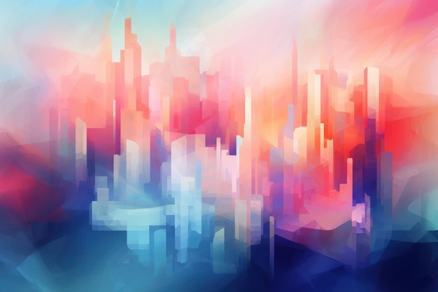 Abstract building in city pastel tone vibe Business background concept