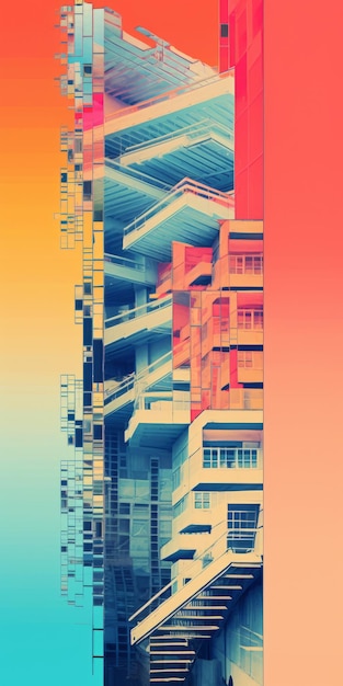 Abstract Building Color Field Explorations In Retro Visuals