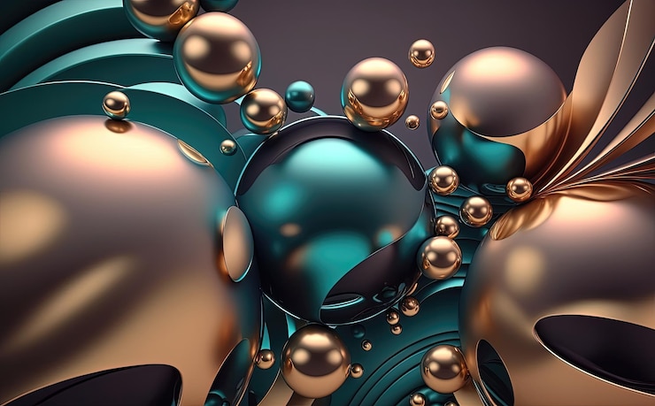 Photo abstract a bunch of different colored balls -generative ai