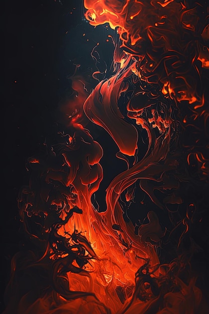 Abstract burning fire flame background isolated flat