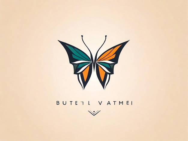 Photo abstract butterfly logo geometric vivid colorful flower style isolated vector logotype template desi