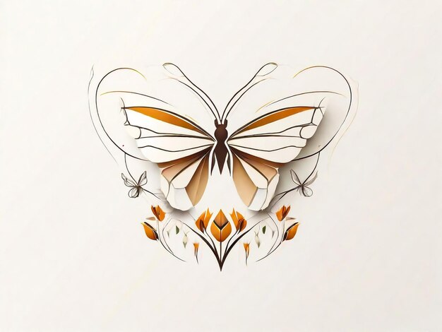 抽象的な蝶のロゴ 幾何学的な鮮やかなカラフルな花のスタイル 孤立したベクトルロゴタイプのテンプレート