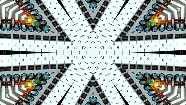 抽象的なケーブル 電線 対称パターン 観賞用装飾 万華鏡の動き 幾何学的な円と星の形