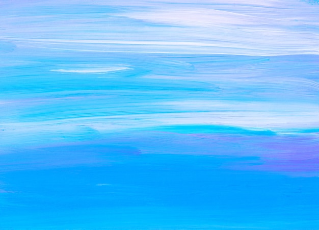 Abstract calm turquoise and white background painting. Contemporary art. Soft brush strokes on paper.