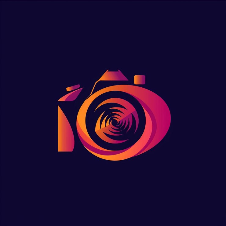 Фотография абстрактный логотип камеры с иконой дизайна логотипа eps