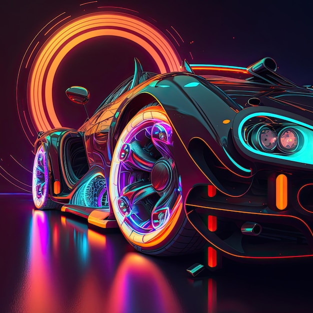 Wall Art Print | Neon Car | Europosters