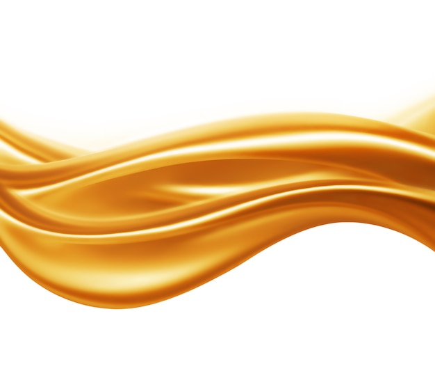 Abstract caramel wave on a white background