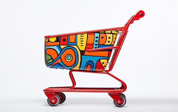 Abstract Cart Design on White Background