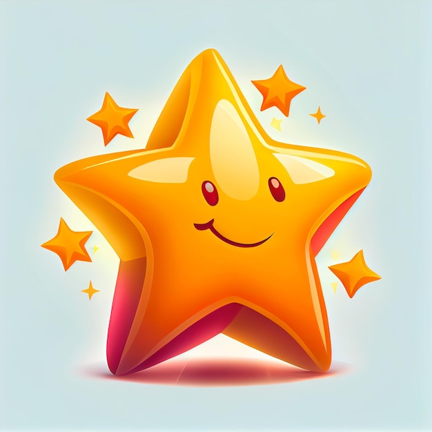 Abstract cartoon star illustration with isolated\
background